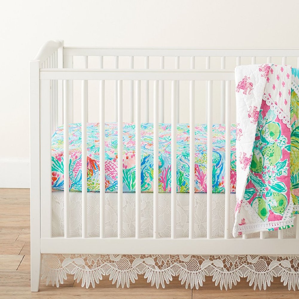Pottery Barn Kids Lilly Pulitzer Eyelet Trim Crib Skirt